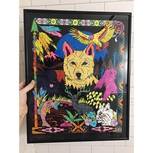 Oversized Velvet Wolf Framed Print